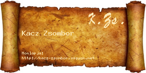 Kacz Zsombor névjegykártya